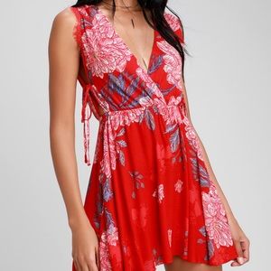 Free People Red Floral Dress